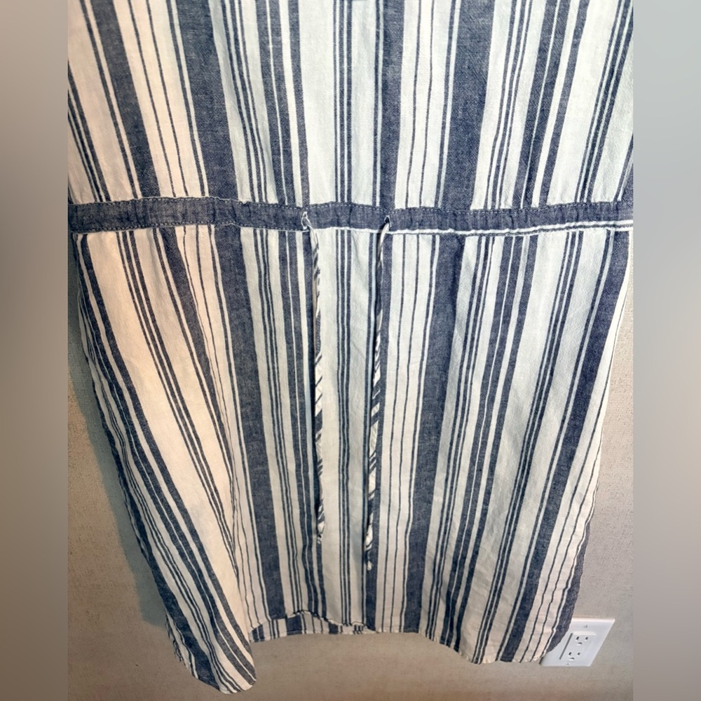 Time and Tru Navy and White Striped Linen-Blend Dress - Picture 6 of 10